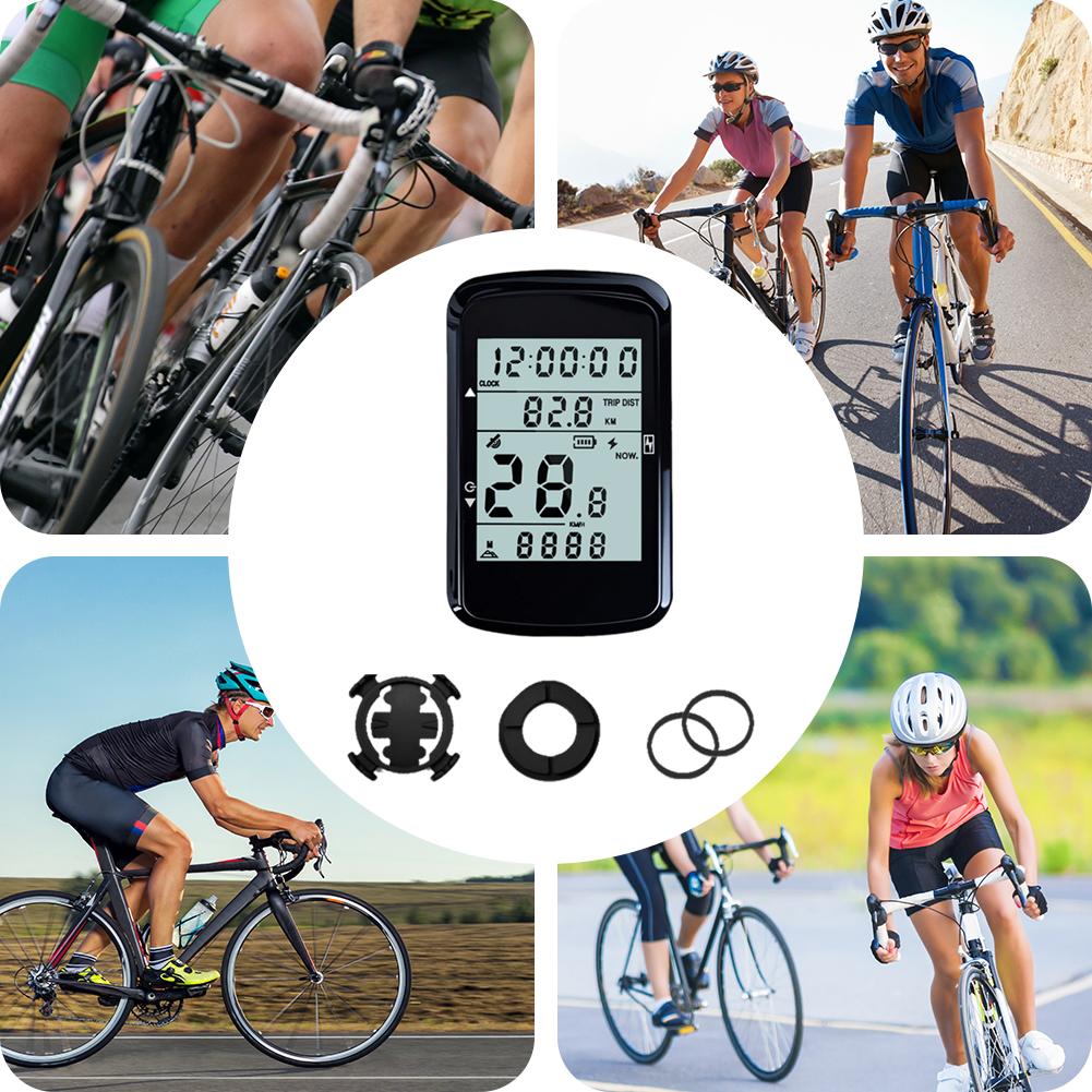 Wireless Bicycle Computer 2.4 Inch Screen GPS Bike Speedometer with Backlight Cycling Odometer Rechargeable for Outdoor Cycling