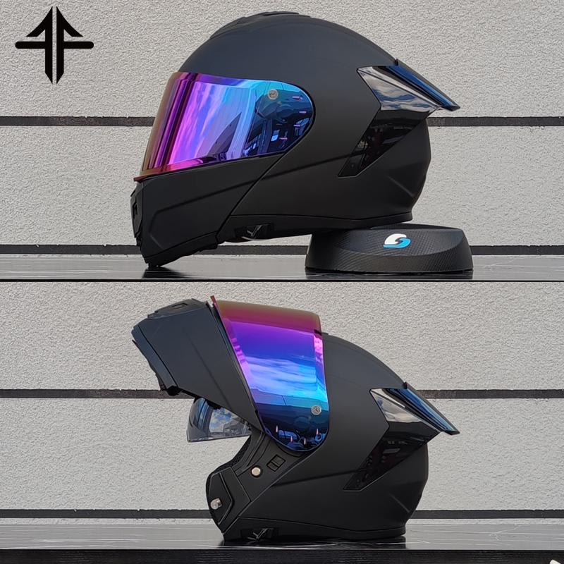 2025 Personalised Motorcycle Full Face Helmet Men Women Fashion Dual Lens Helmets Motocross Racing Modular Flip Up Casco Moto