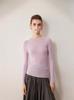2025 Autumn New Arrival: Korean Style Slim Fit Ladies' Striped Wool Sweater with Round Neck