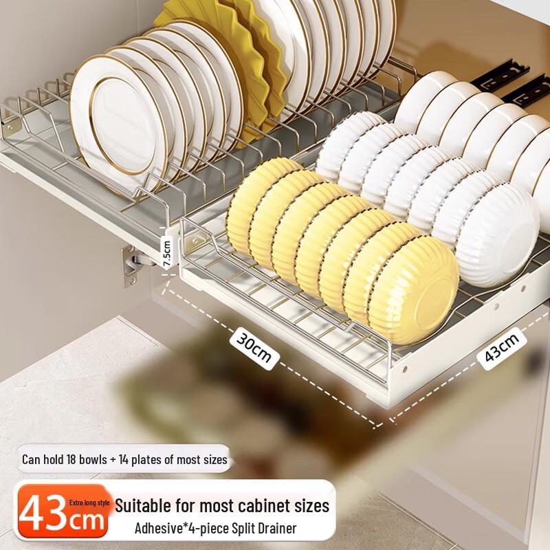 Stainless Steel Pull-Out Cabinet Dish & Plate Rack