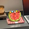 5 Pieces Fruit Forks Set .Holder .with Ceramic Jar. Reusable Creative Cute Snack for Appetizer