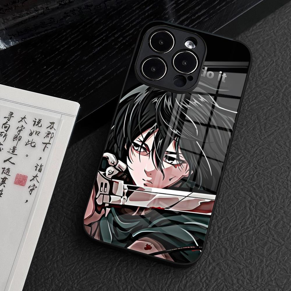 

Anime comics Attack on the giant Phone Case for iPhone 15 Pro Max 14 Plus 12 Mini 11 13 14 Pro Max Magsafe Wireless Charge Glass iPhone 13 Mini