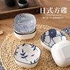 Japanese Square Dip Bowl Ceramic Household Printing Soy Sushi Sauce Plate Snacks Fruit Plate Cheese Dipping Sauce Dish Tableware