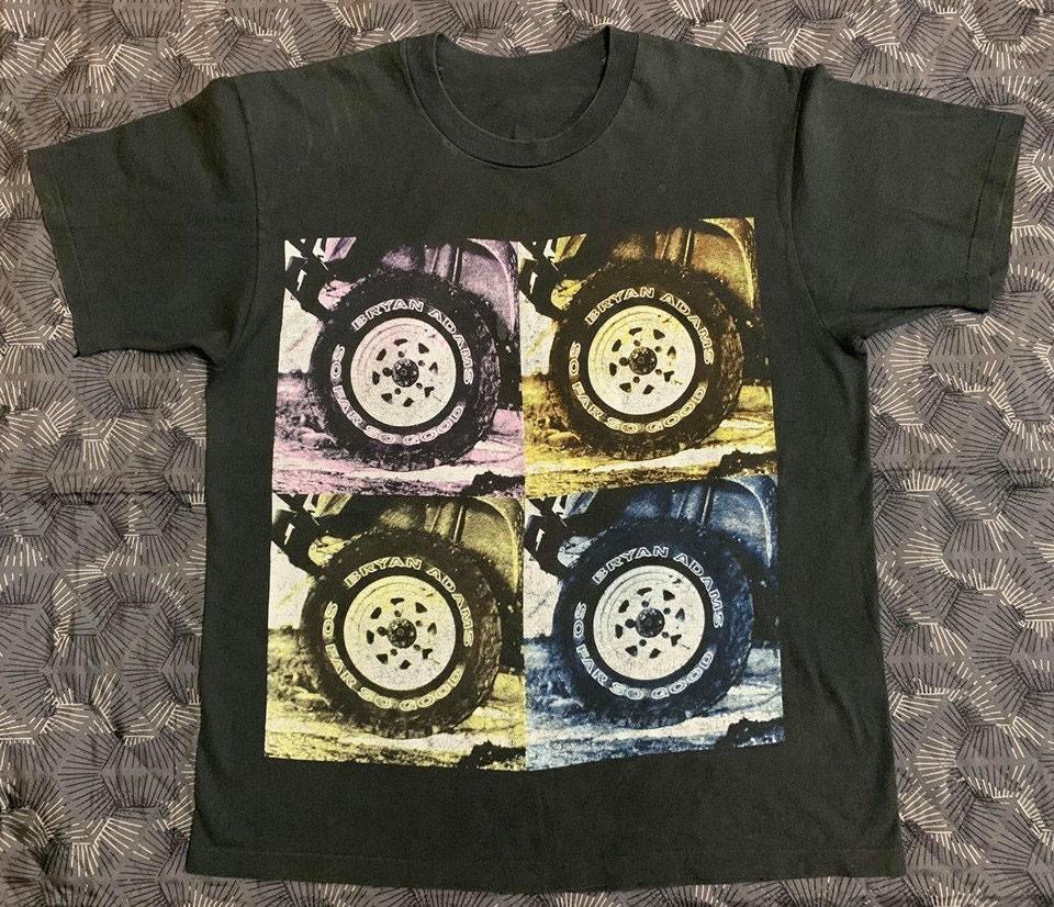 Vtg Bryan Adams So Far So Good Heavy Cotton Black Uniesx Shirt JU613 M