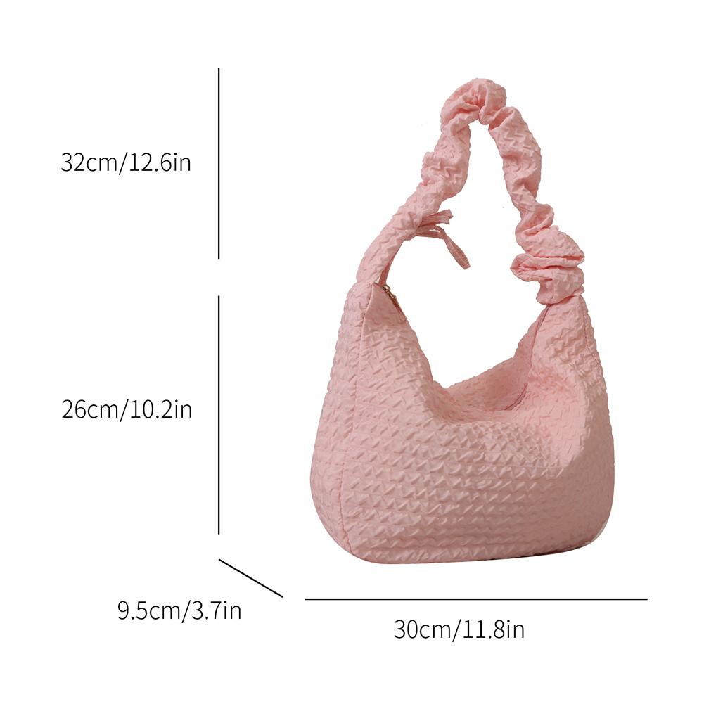 Women Puffer Shoulder Bag Drawstring Cloud Pleatd Bag Strap Adjustable Versatile Casual Slouchy Shopper Bag