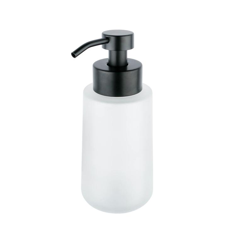 Longan 15oz Round Dispenser Frosted Glass Bottle With Pump Shampoo Bottle 450ml With Pump Foam Cleanser Bottle