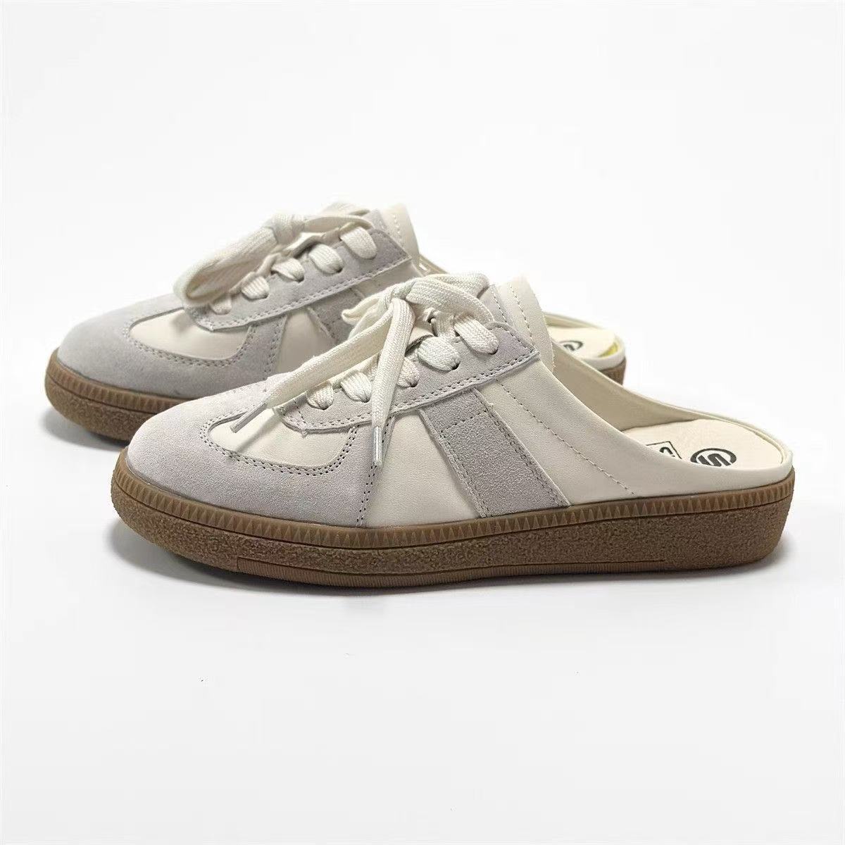

Flat-bottomed sports and leisure summer new casual half-slippers round head foot loafers 35【strength factory-take on export trade】 бежевый