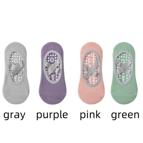 1/ 4Pair Professional Women Yoga Sock Silicone Anti-slip Ballet Pilates Socks Women Backless Breathable Bandage Yoga Sport Socks