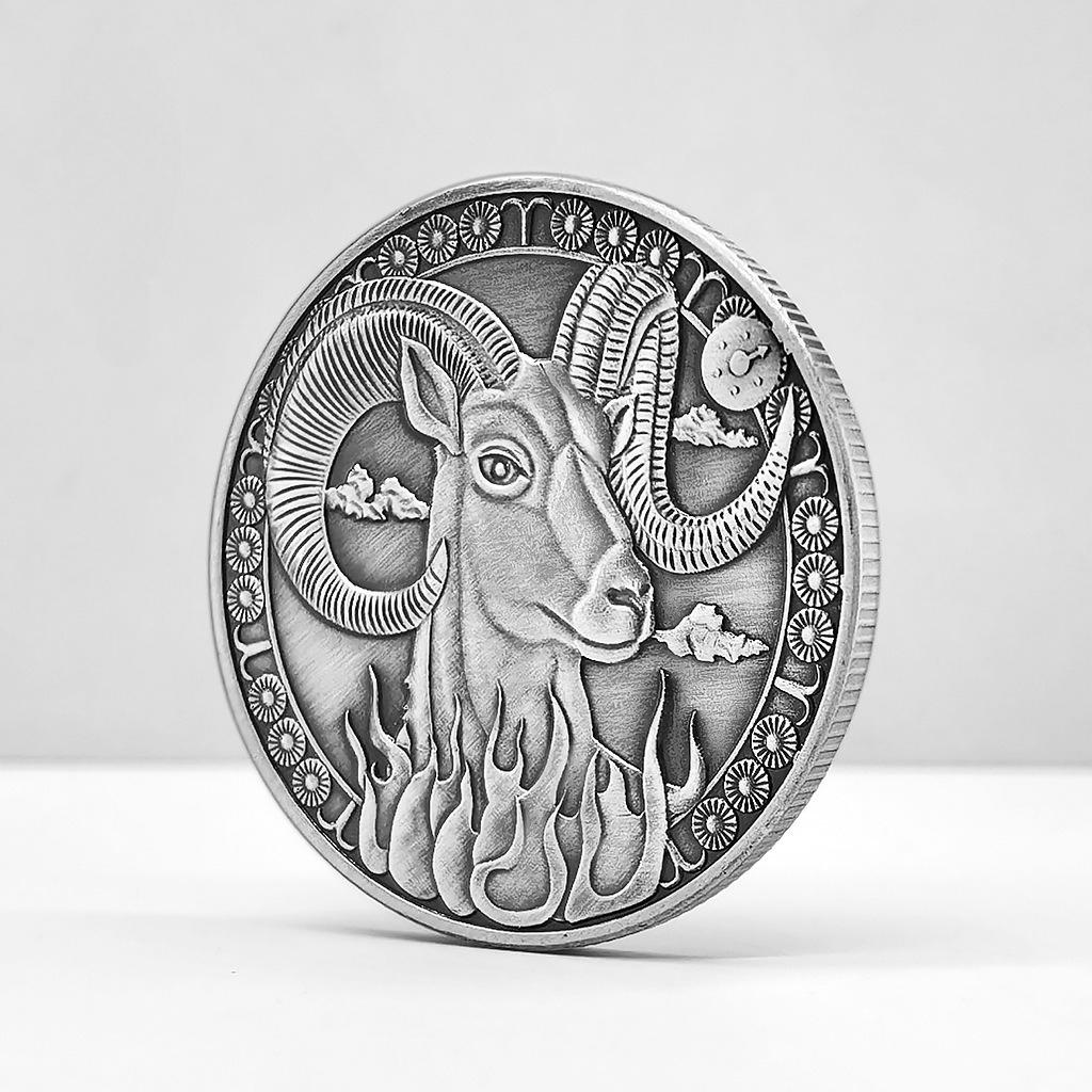 Monete d'Argento Zodiacali, Dodici Segni Zodiacali, Monete Creative, Capricorno, Leone, Vergine, Regali in Metallo
