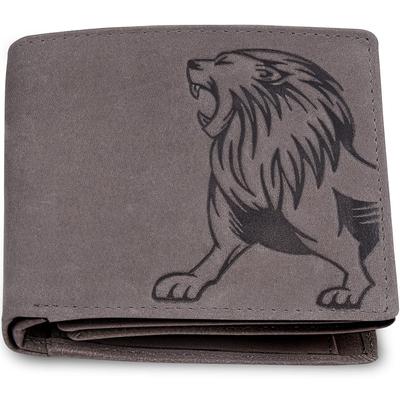 Leo Vintage Grey Leather Wallet for Men