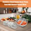Potatisstöt Rispress för Potatismos Livsmedelskvalitet Manuell med 3 Utbytbara Malningsskivor Rivjärn för Hemmet Vitlök Frukt Puré