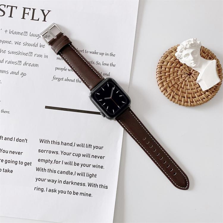 V-Tail Stitching Vegan Leather Watch Band For Apple Watch Series 10 Ultra 2 SE 9 8 7 6 5 4, Adjustable Replacement Wrist Strap