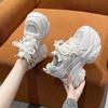 Fashion 10CM Women Casual Platform Sneakers High Heels 2025 New Autumn Sports Leather Shoes Bling Trainers Chunky Sneakers Zapatos Mujer