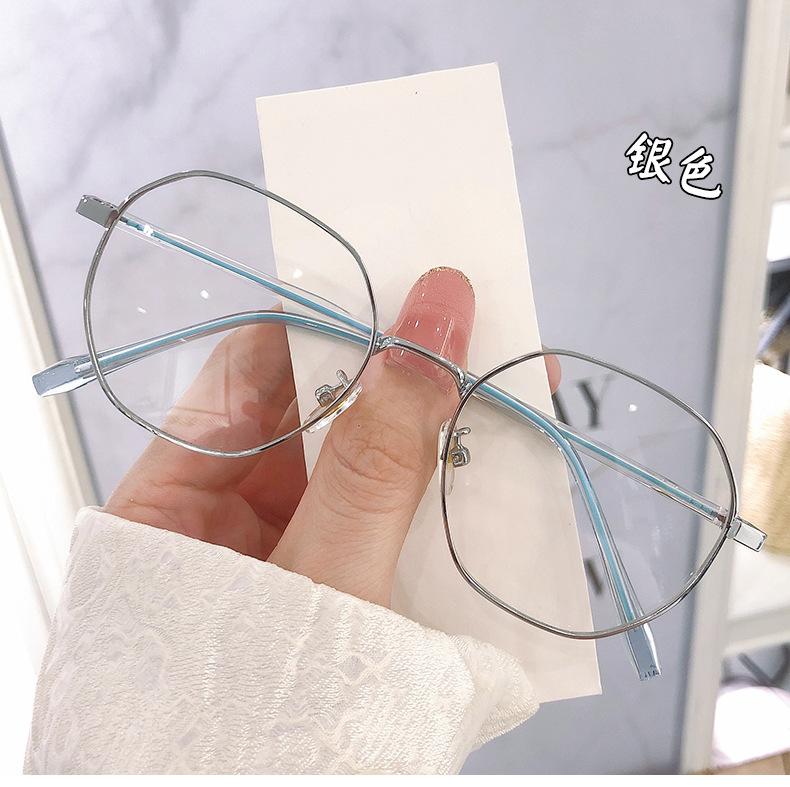 Anti-blue glasses myopia female degree student Internet celebrity big face flat light computer glasses frame