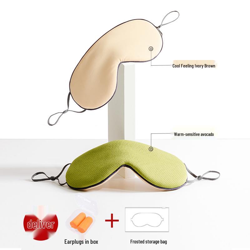 Hedvábná oční maska pro muže a ženy - Blokující světlo, Duální teplé/chladivé použití, Úleva od únavy, Design s uchycením za uši