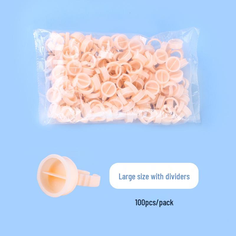Semi-Permanent Makeup Silicone Pigment Rings, Disposable Finger Cups for Eyebrow & Lip Applications, 100 pcs.