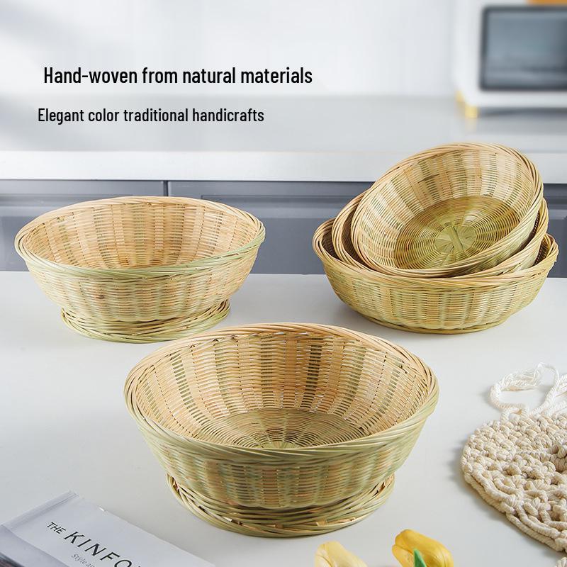 Creative Farmhouse Bamboo Woven Storage & Sieve Basket for Kitchen & Vegetable Use