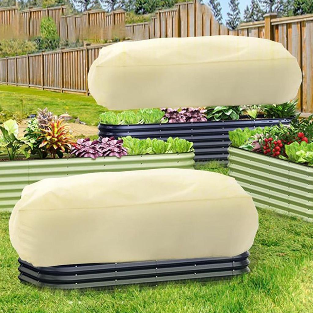 Raised Garden Cover 2 Pieces Rectangular Flower Cover With Drawstring Outdoor Plant Freeze Protection For Outdoor Garden Winter