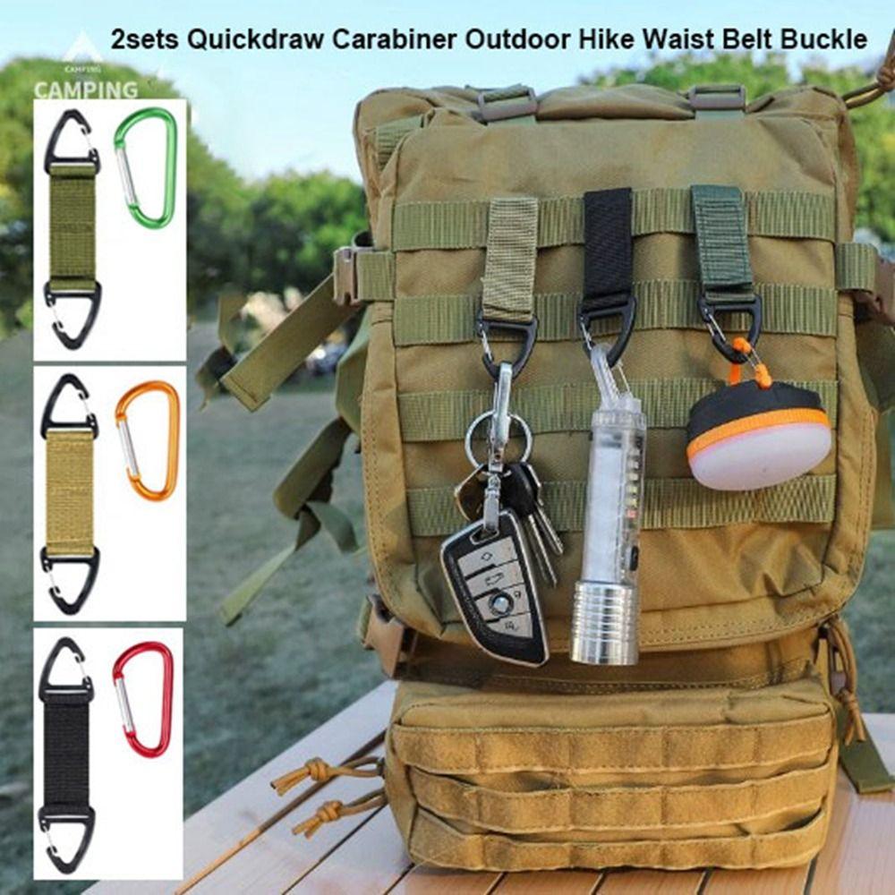

2sets Plastic Quickdraw Carabiner 2 Styles Triangular Hook Holder Tool Outdoor Hike Accessories Black Style 1