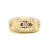 Bague - LUXENTER - Juini - alliage métallique finition or jaune 18 carats - oxyde de zirconium - largeur 11 mm