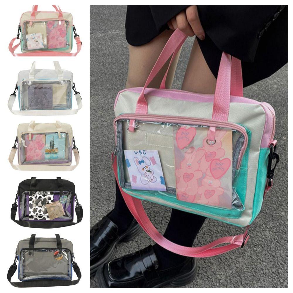

Сумка для кукол через плечо из хлопка, сумка на плечо Anime Expo Ita Bag Creative Transparent Pocket Itabag JK чёрный/фиолетовый