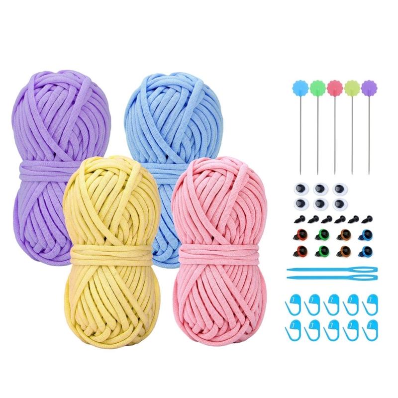 Crochet Kits Knitting Markers Crochet Hook Set Knitting Yarn Crochet Needle Cotton Yarn Push Pin for Crochet Lovers 1