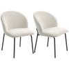 Set of 2 Dining Chairs In Corduroy Velvet, Kitchen Chairs with Steel Legs, 56x58x78cm, Cream