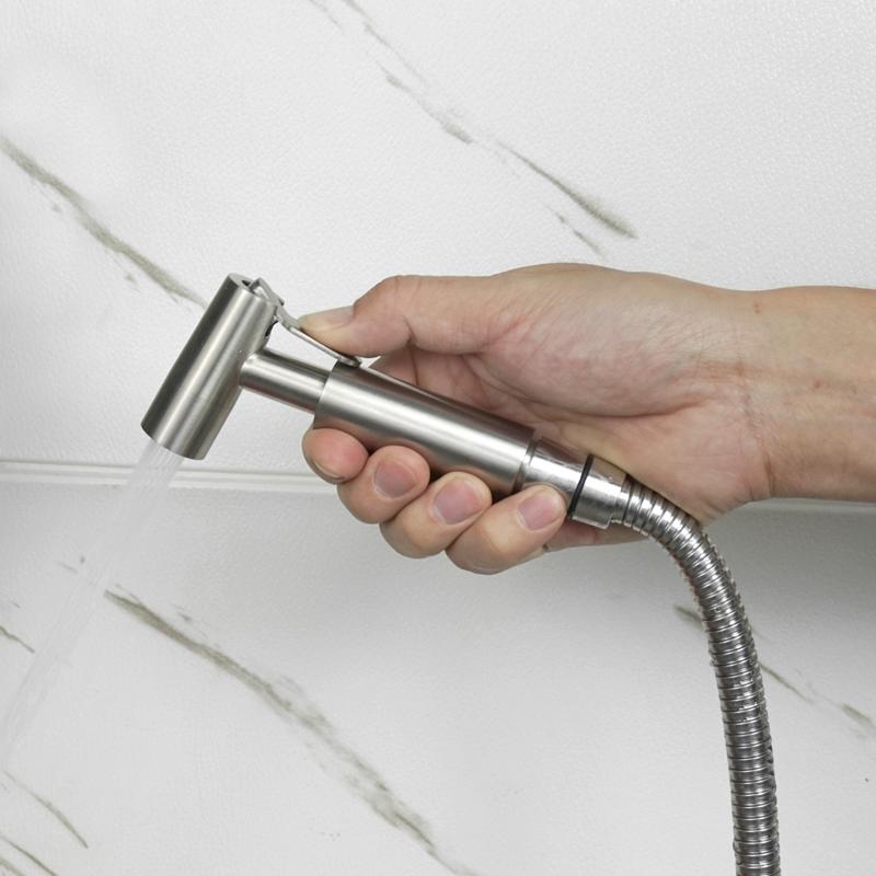 Edelstahl Toiletten Handbrause Bidet Armatur Sprühkopf Bidet Set Sprühkopf Toiletten Sprühkopf Badezimmer Selbstreinigende Dusche Shattaf Wasserhahn