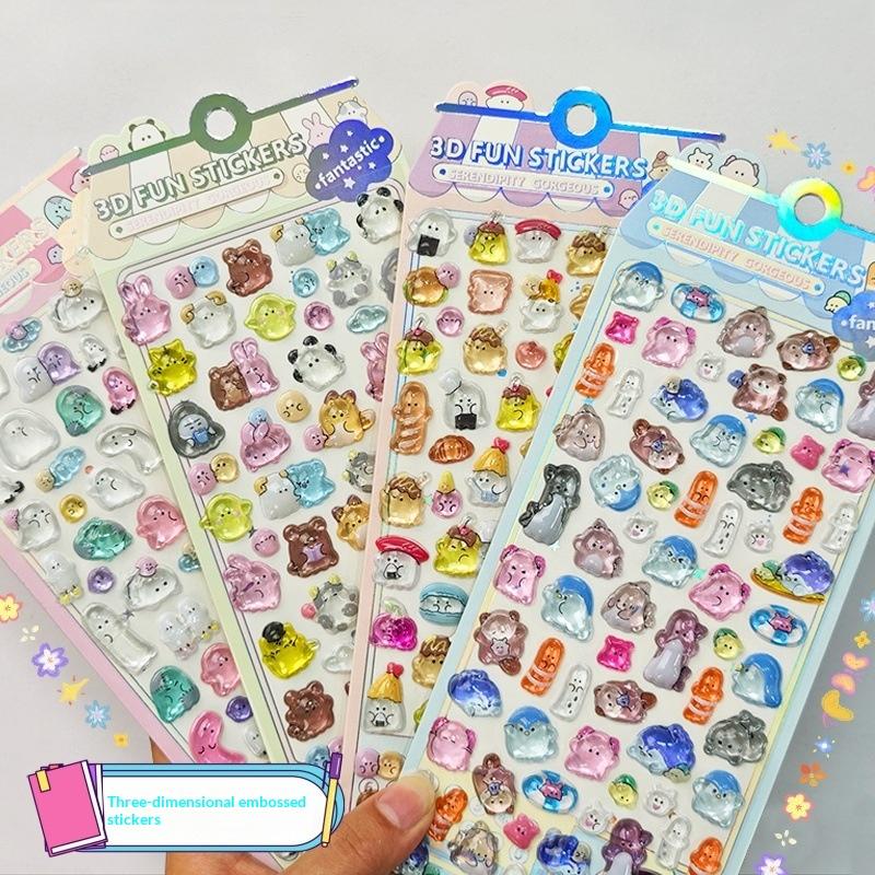 3D Embossed Animal Series Sticker Cute Decor For Handcrafts, Notebooks, Device Embellishment & Gifts Anime Worlds Store
