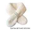Cute Thickened Pearl Plush Scarf Soft Faux Rabbit Fur Korean Style Scarf Cross Warm Neck Warm Ring Women Girls