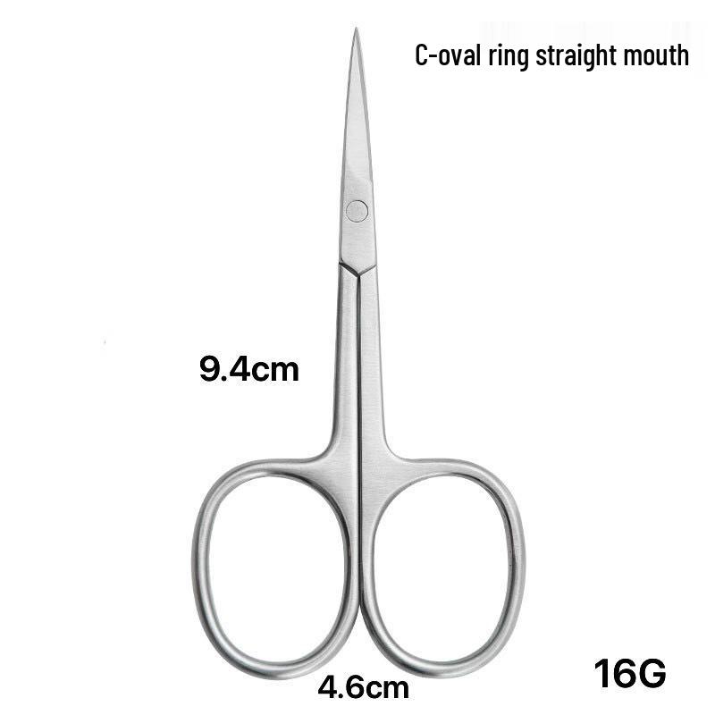 Curved Tip Stainless Steel Mini Eyebrow & Nose Hair Scissors - Compact Makeup Trimming Tool