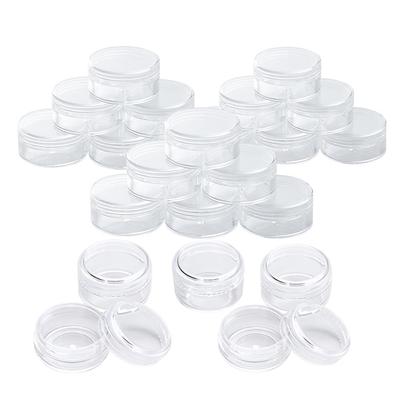 ISHR Petit Ensemble Rond de 30 Pièces de Rangement pour Ongles Rechargeables Accessoires Rangement Petits Objets Plastique Transparent Idéal pour Usage Professionnel et Domestique,