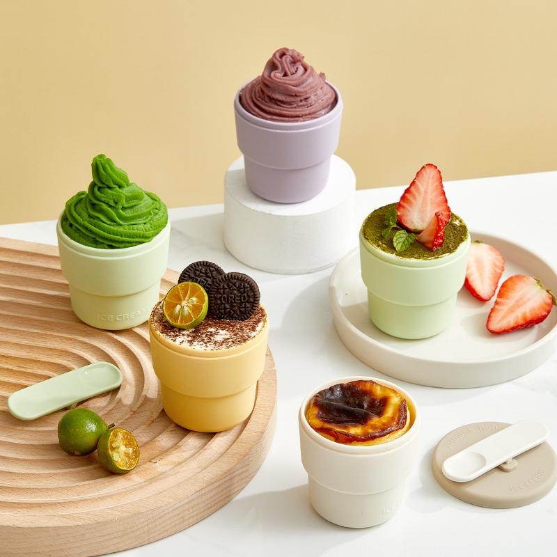 Ice Cream Molds Food-grade Silicone Ice Cube Trays Homemade Ice Cream Molds Frozen Ice Blocks for Making Popsicles