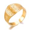 Stainless Steel Saint Benedict Open Ring for Women Men Christian Jewelry Gift