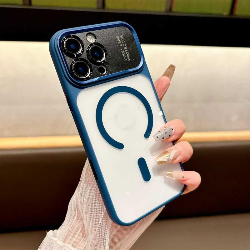 Luxury Fashion Acrylic Phone Case For iPhone 17 Pro Max 17 Air 16 15 14 Pro Max Magnetic Wireless Charge Armor Cover