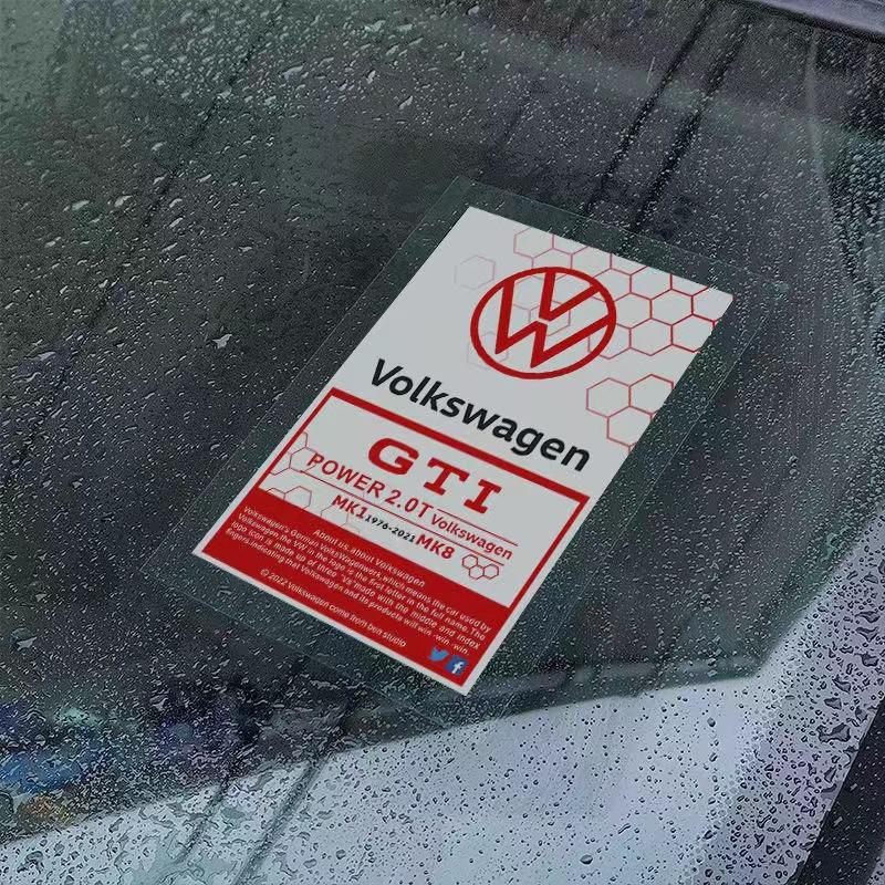 

For VW JDM Static Car Head Glass stickers Decorative Emblem Stickers For Volkswagen Polo T5 Golf Passat Magotan Touran Arteon