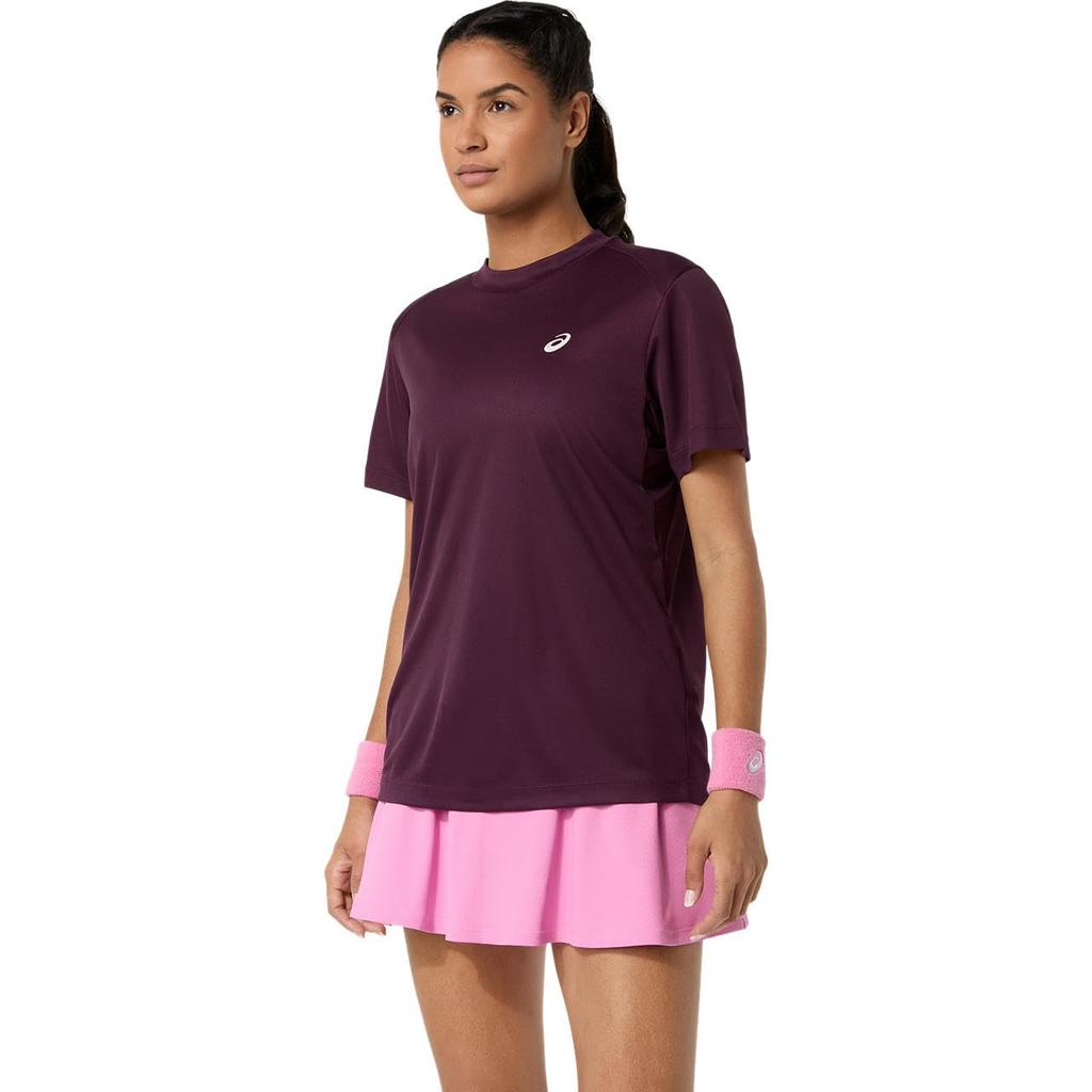 Tennis Wear COURT SS TOP 2042A371 500 XS [ASICS] Women's (DARK AUBERGINE)