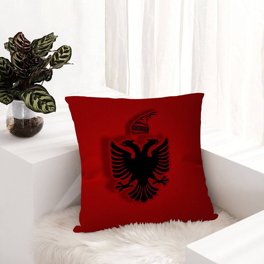Cuscino Copricuscino Bandiera A-Albania Copricuscino da Viaggio per Auto Divano Auto Regalo di Natale 40X40Cm 45X45Cm