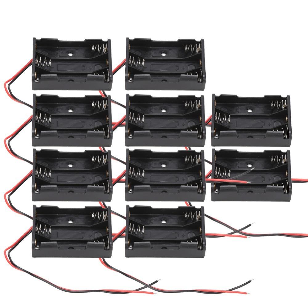 10pcs 2x 3x AAA Battery Holder Battery Power Case Plastic Box with Wire Lead