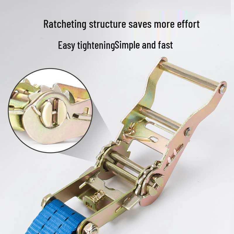

3.8cm Wide Car Tie-Down Ratchet Straps - Polyester Fastener for Truck Cargo Nylon