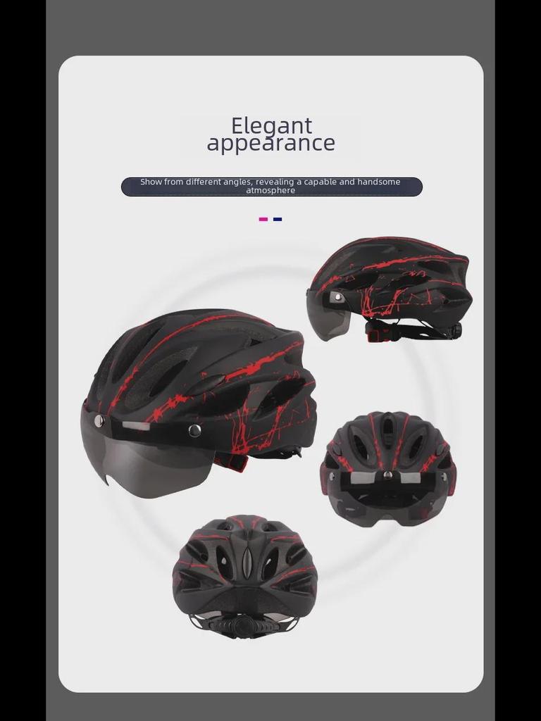 Unisex Mountain Road Bike Helm mit Schutzbrille für Outdoor-Sportarten