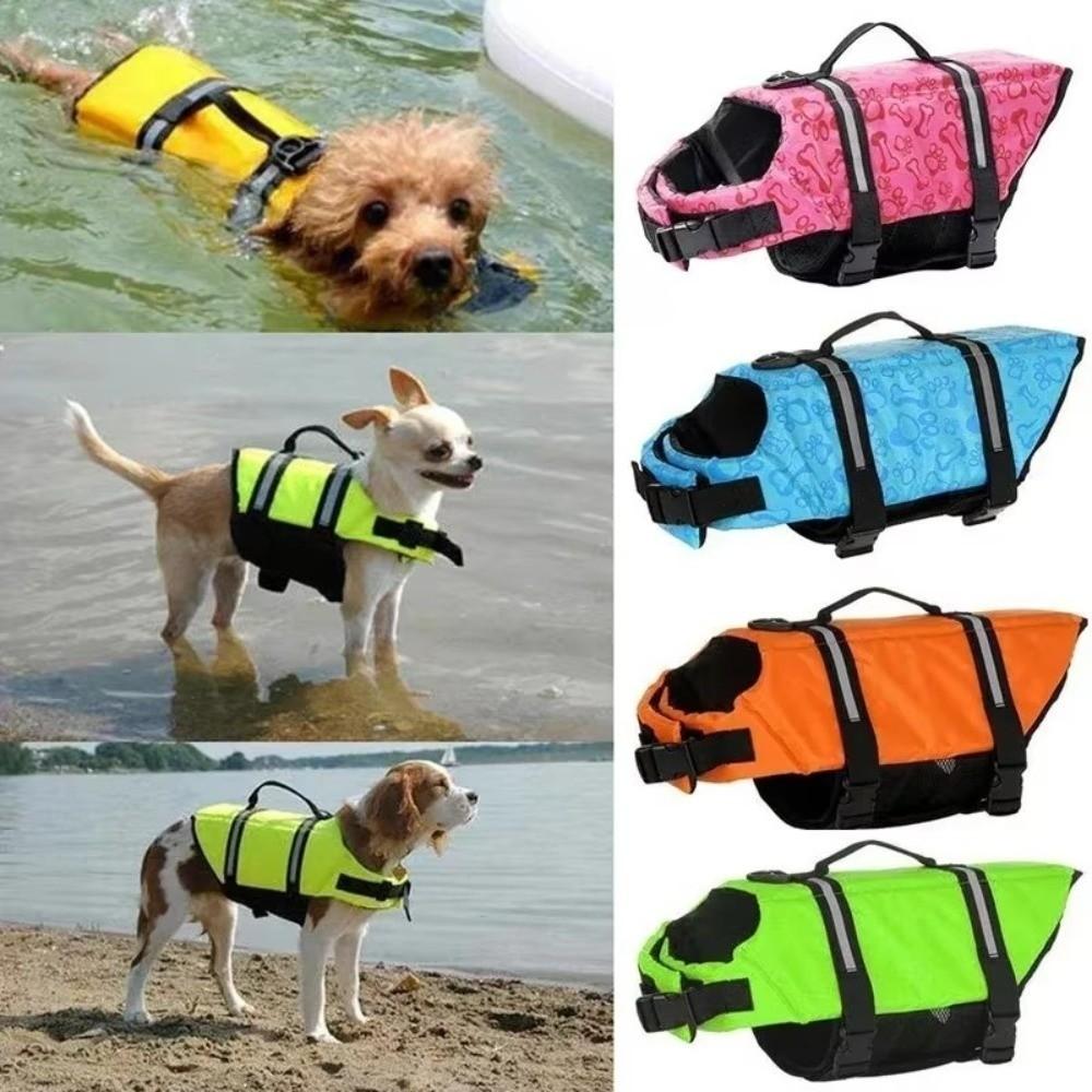 Adjustable Dog Life Jacket High Buoyancy Puppy Swimwear Dog Supplies Safety Swimming Suit  Beach