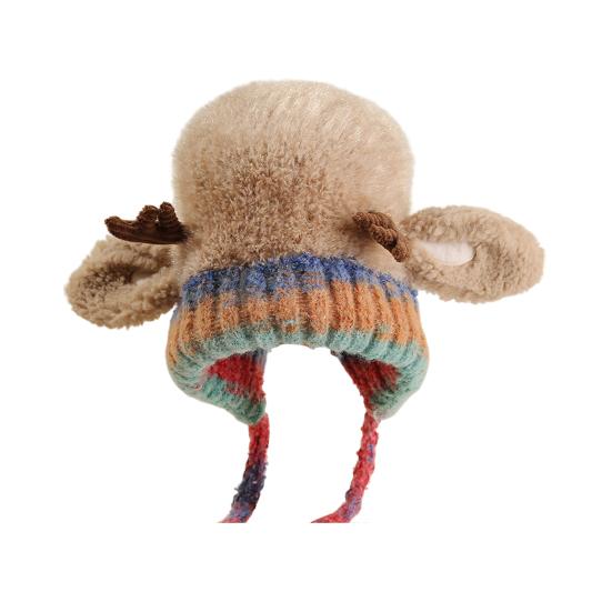 Julegevirhatt Håndveske 2-i-1 Reinsdyrhatt Festlig Elggevirdekorasjon Elastisk Myk Varm Vinterlue