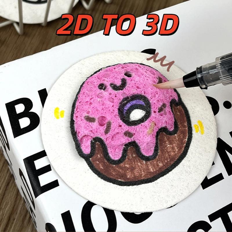 1 Set Diy Drawing Art Educational Craft Sponge Canvas Board Handicraft Toy 3D Magic Puffy Foam Texture Painting Paper For Kids