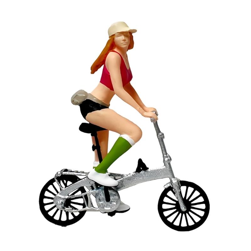 1:87 Scale Cycling Figure Miniature Dioramas Model Resin Bicycles Riders Statue For Home Decors And Collection Ornament