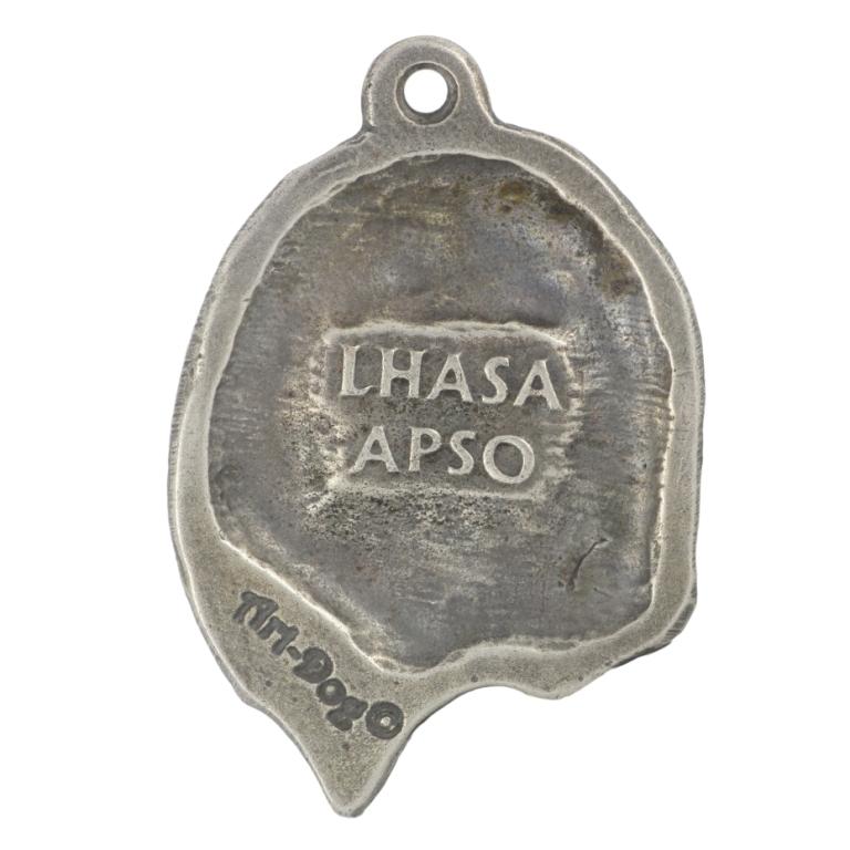 Lhasa Apso - Silver-plated key ring with dog, handbag decoration, backpack pendant by Art-Dog brand