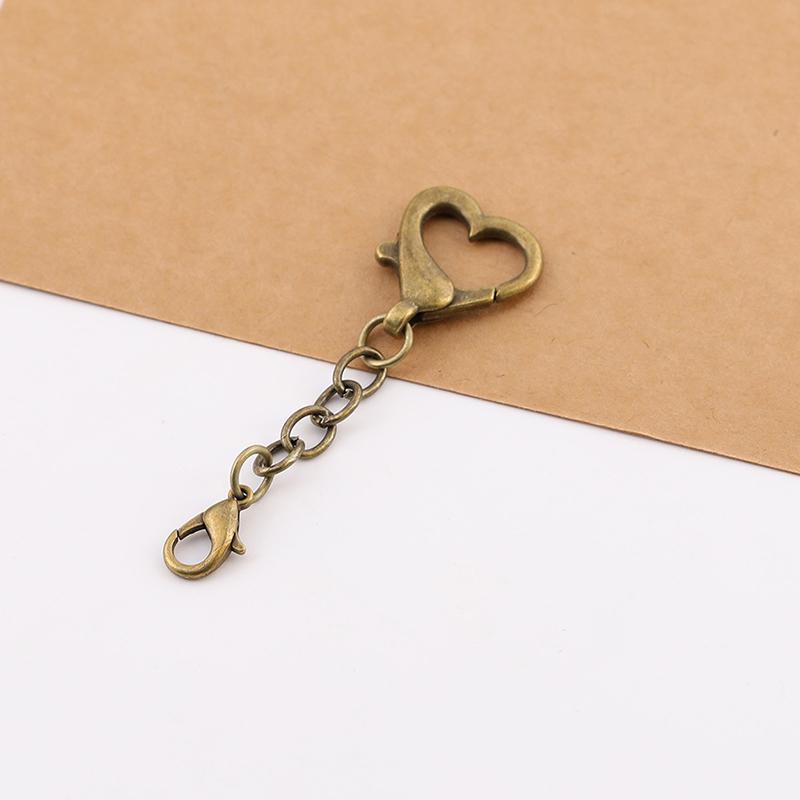 10Pcs Unique Alloy Heart Keyring Pendant Heart Shaped Clasp For Diy Projects