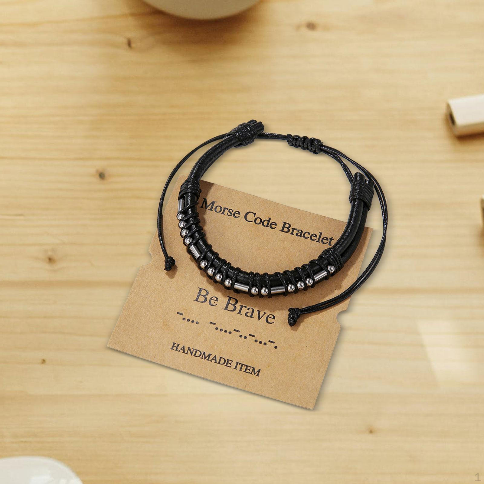 

Вдохновляющий браслет с азбукой Морзе для мужчин, ювелирные изделия, подарок на день рождения, Рождество, день отца, отец Be Brave