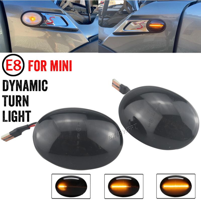 2 X For MINI Cooper R55 R56 R57 R58 R59 07 - 13 LED Dynamic Side Marker Turn Signal Light Sequential Blinker Light CL-R56-LSM-SM