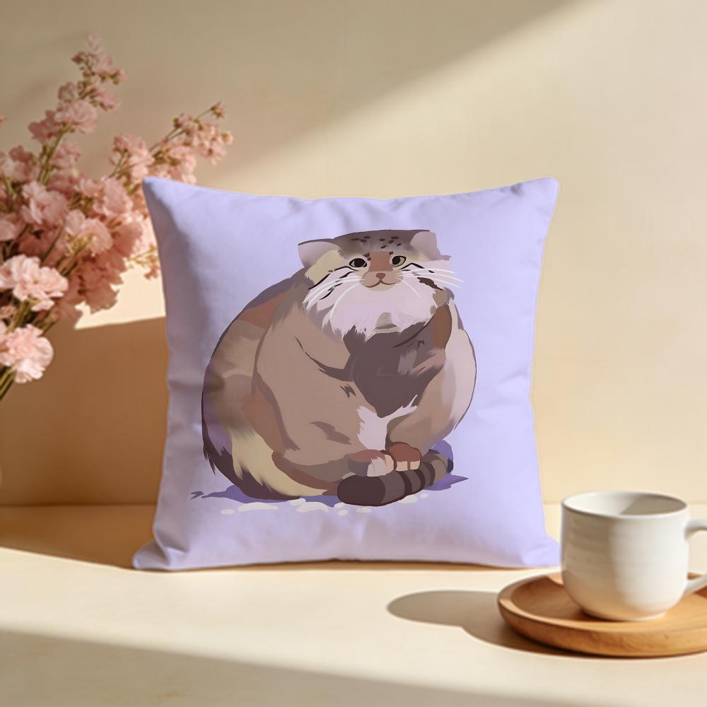 Fluffy Pallass Cat Cushion Cover Soft Pillow Cases for Home Bedroom Living Room Sofa